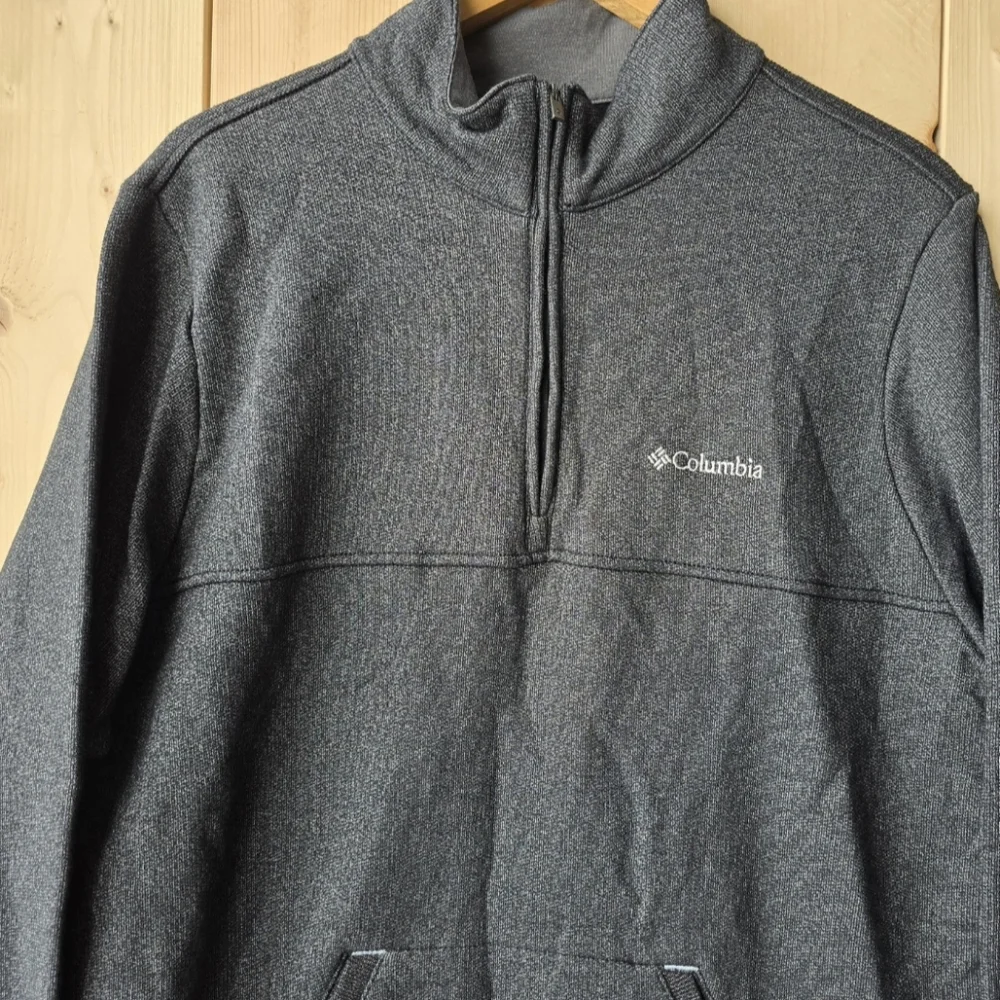 Columbia Sportswear 1/4 Zip Pullover Sweater Charcoal Grey Mens Large - Picture 2 of 12